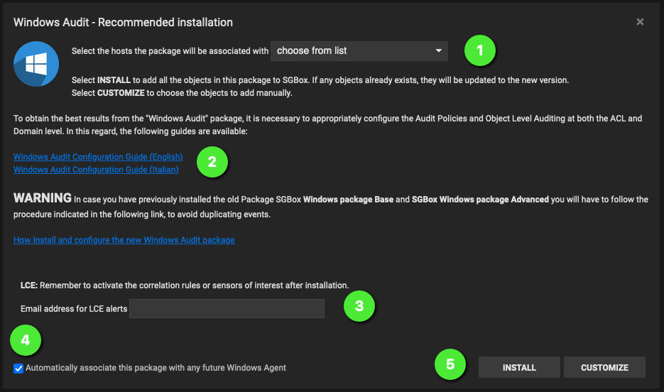 How to Install and configure the new Windows Audit package