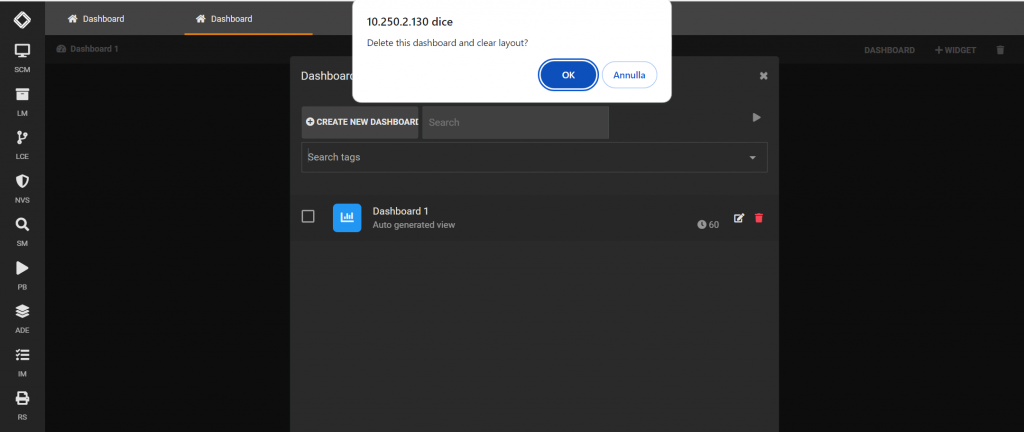 Delete a dashboard