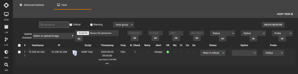 View test script