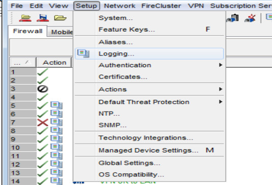 Syslog configuration on Watchguard