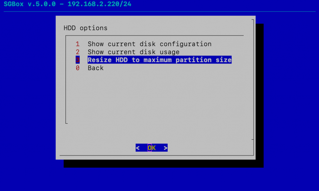 Extend Full Disk (SGBox V5)