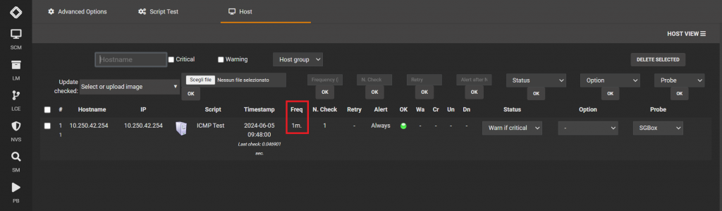 Change Test Script