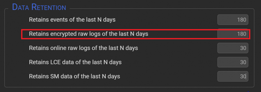SGBox Data Retention
