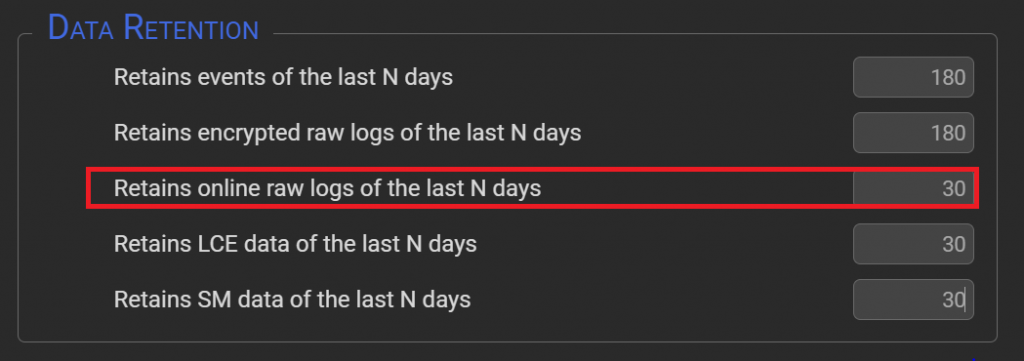 SGBox Data Retention