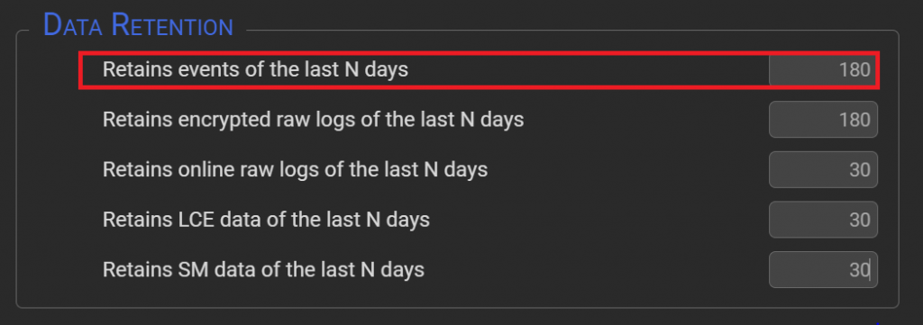 SGBox Data Retention
