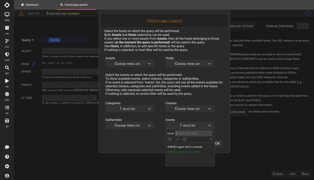 The Events Queries (examples)