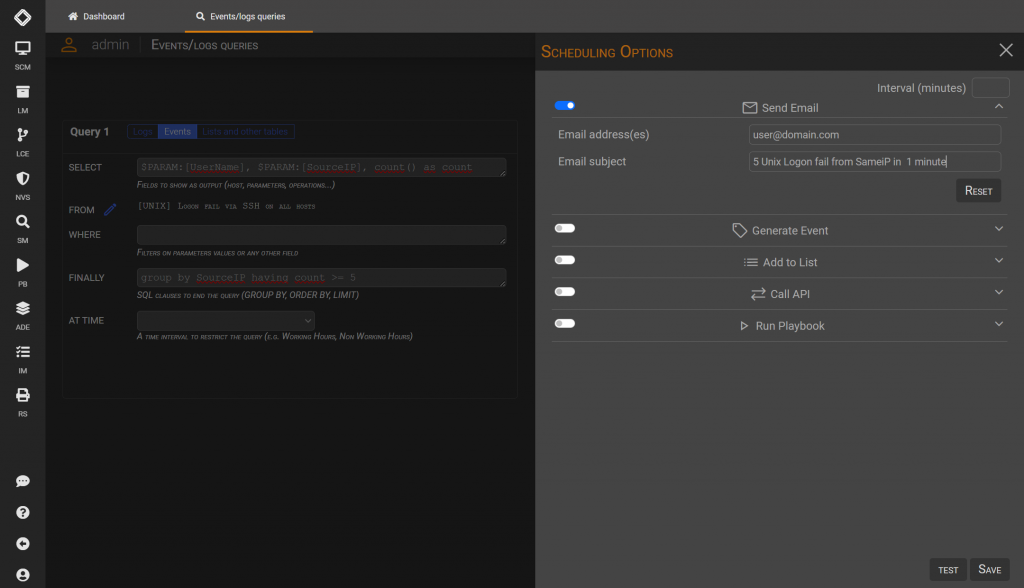 The Events Queries (examples)
