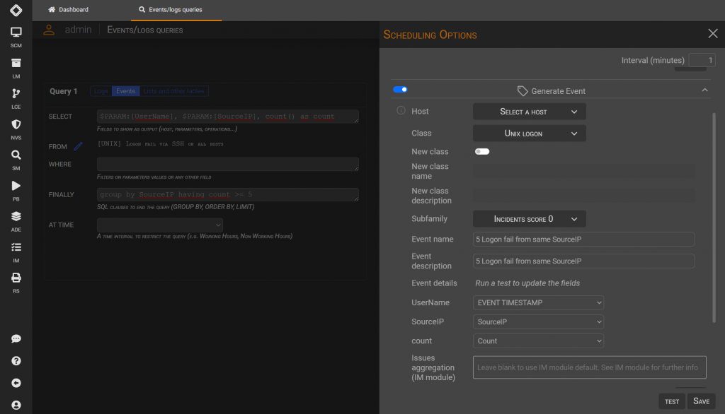 The Events Queries (examples)