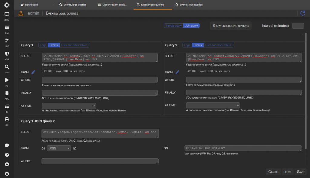 The Events Queries (examples)