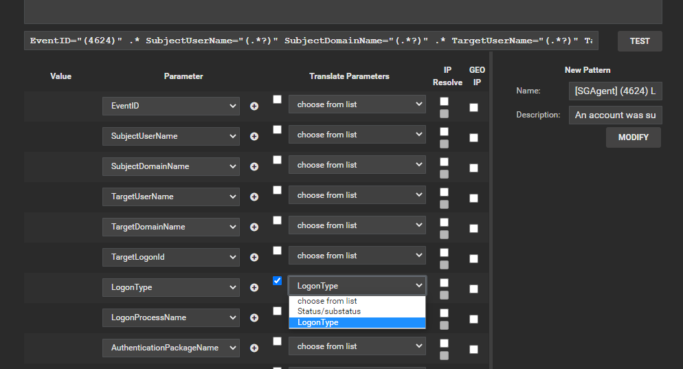 Parameter translation