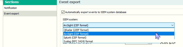 Syslog Configuration on Kaspersky