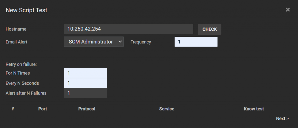 Create custom ping script