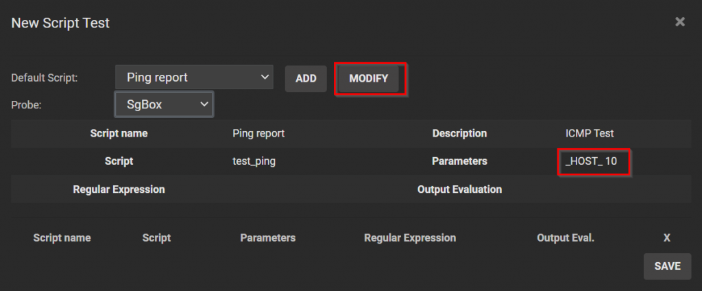 Create custom ping script