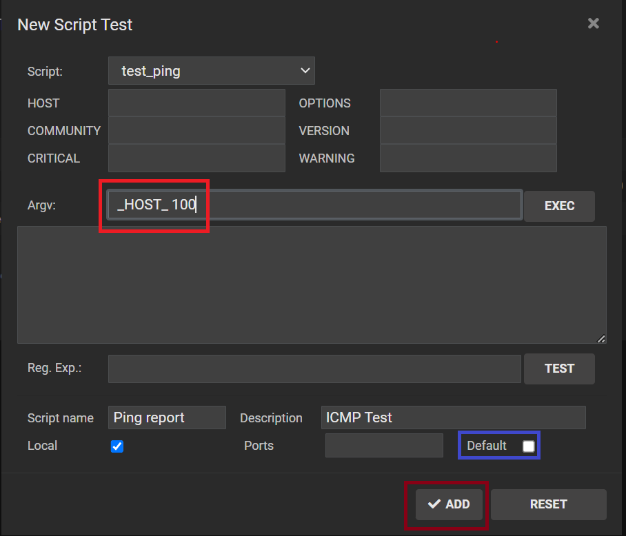 Create custom ping script
