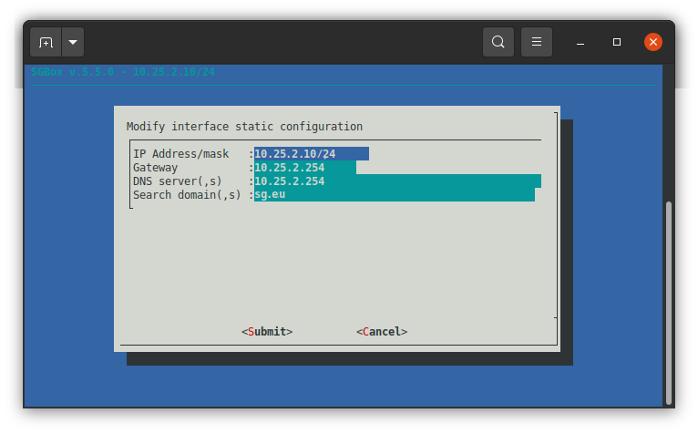 Configure SGBox IP