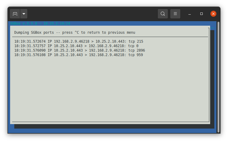 TCPDump and SGTop