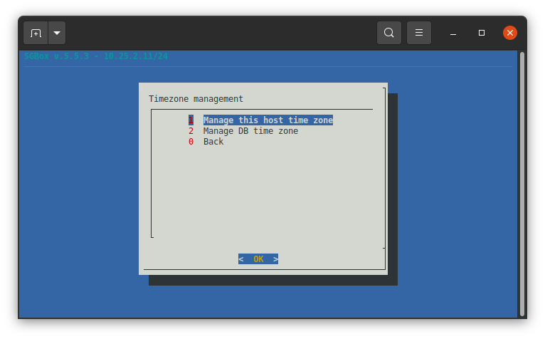 Configure SGBox Timezone