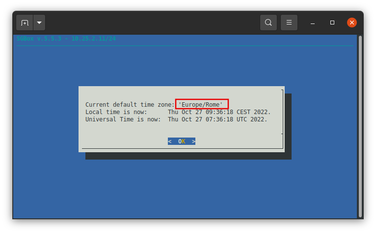 Configure SGBox Timezone