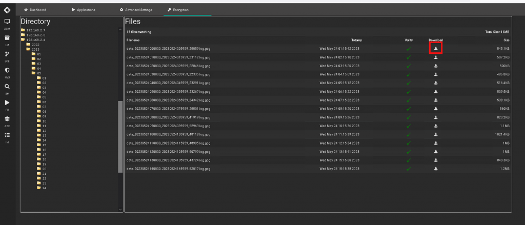 log decryption test