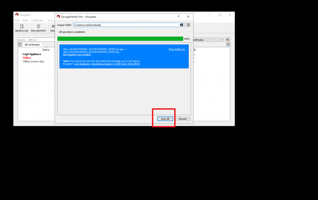 log decryption test