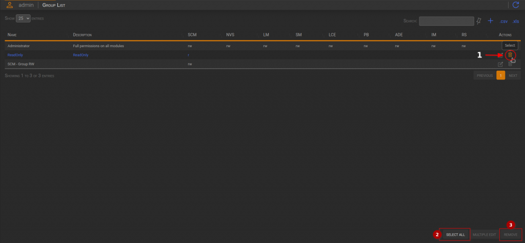 Group panel - functionalities and usage 5 Group panel - functionalities and usage