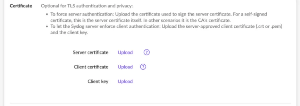 Syslog configuration on Sentinel 2 Syslog configuration on Sentinel