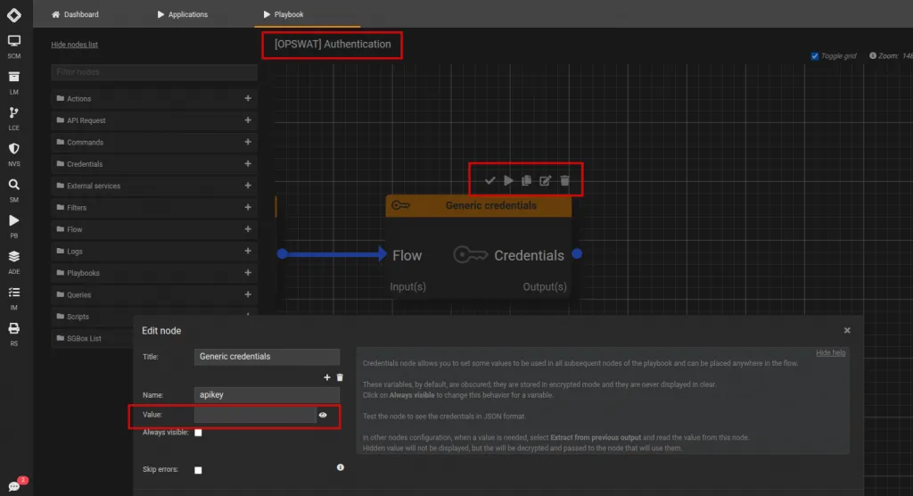 API configuration on OPSWAT