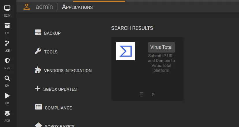 API configuration on Virus Total
